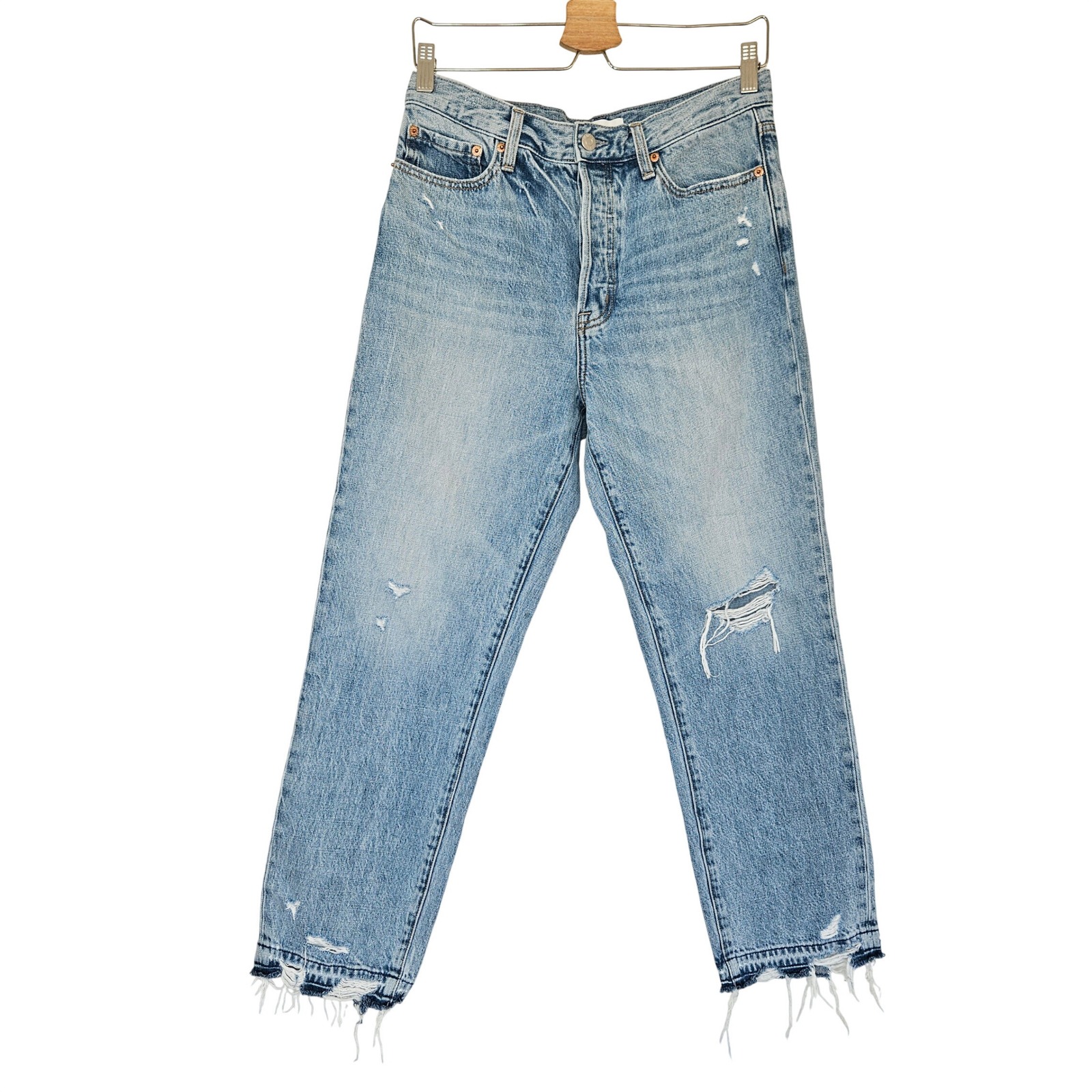 Pistola Charlie High-Rise Classic Straight Distressed Jeans 28